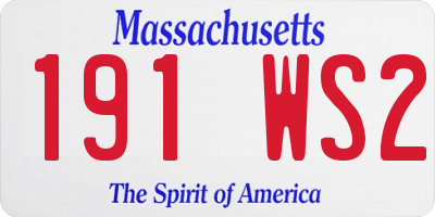 MA license plate 191WS2