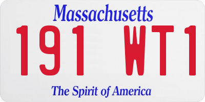 MA license plate 191WT1