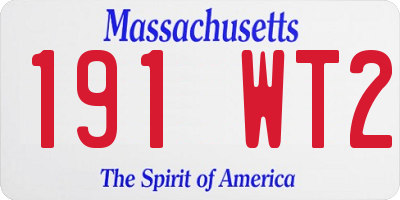 MA license plate 191WT2