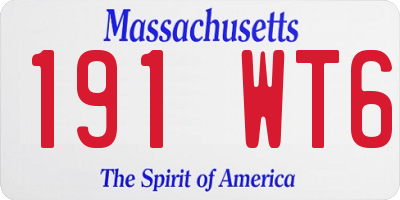 MA license plate 191WT6