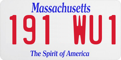 MA license plate 191WU1