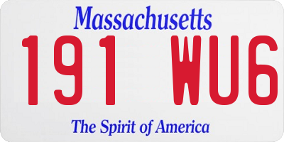 MA license plate 191WU6