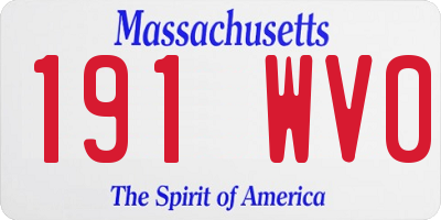 MA license plate 191WV0