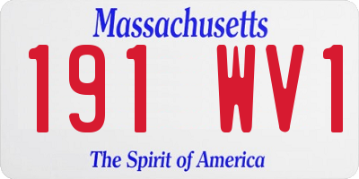 MA license plate 191WV1
