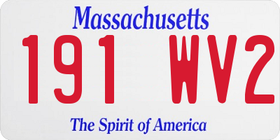 MA license plate 191WV2