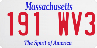 MA license plate 191WV3