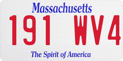 MA license plate 191WV4