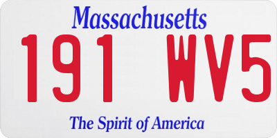 MA license plate 191WV5
