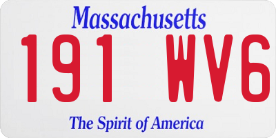 MA license plate 191WV6