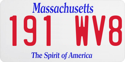 MA license plate 191WV8