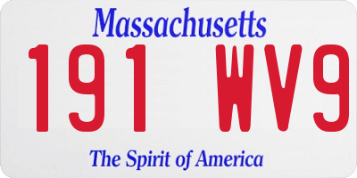 MA license plate 191WV9