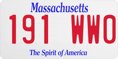 MA license plate 191WW0