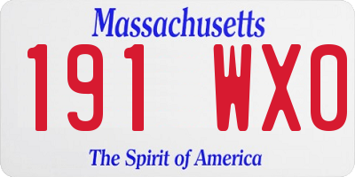 MA license plate 191WX0