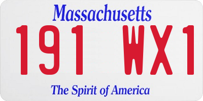 MA license plate 191WX1