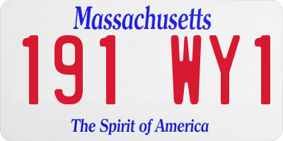MA license plate 191WY1