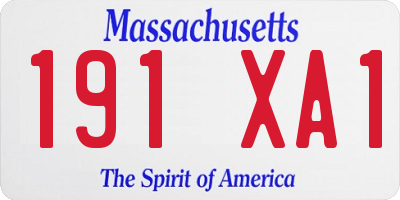 MA license plate 191XA1