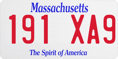 MA license plate 191XA9