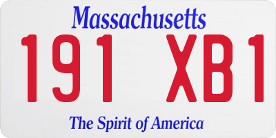 MA license plate 191XB1