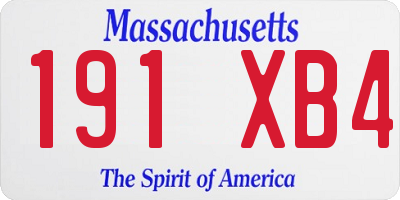 MA license plate 191XB4