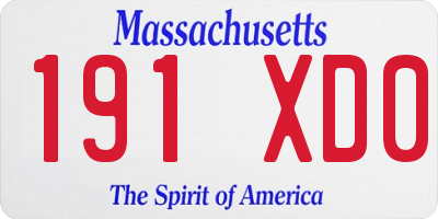 MA license plate 191XD0