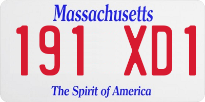 MA license plate 191XD1