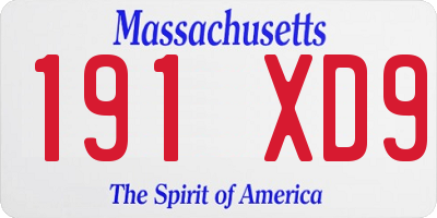 MA license plate 191XD9