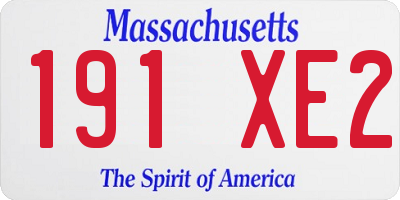 MA license plate 191XE2