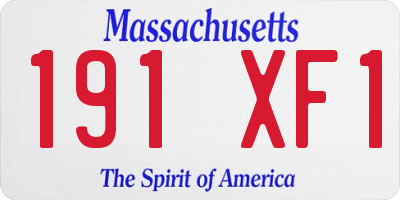MA license plate 191XF1