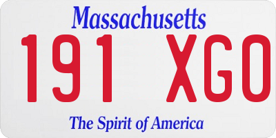 MA license plate 191XG0