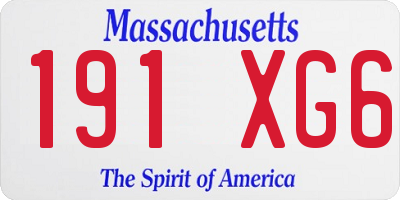 MA license plate 191XG6