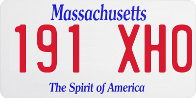 MA license plate 191XH0
