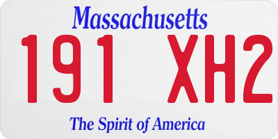 MA license plate 191XH2