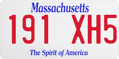 MA license plate 191XH5
