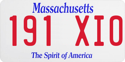 MA license plate 191XI0