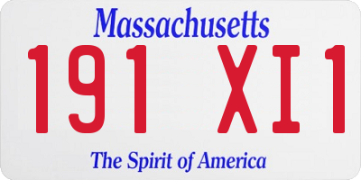 MA license plate 191XI1