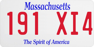 MA license plate 191XI4