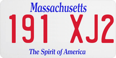 MA license plate 191XJ2
