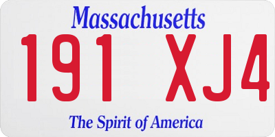 MA license plate 191XJ4