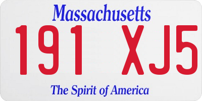 MA license plate 191XJ5