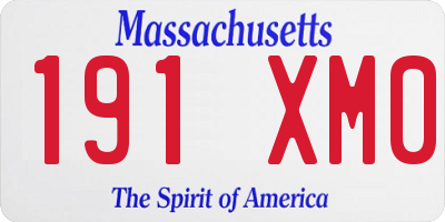 MA license plate 191XM0