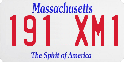 MA license plate 191XM1