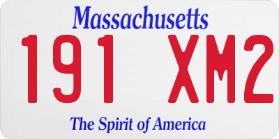 MA license plate 191XM2