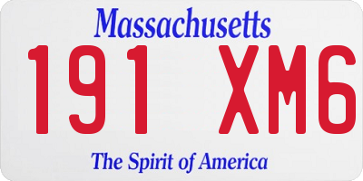 MA license plate 191XM6