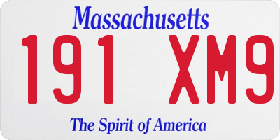 MA license plate 191XM9