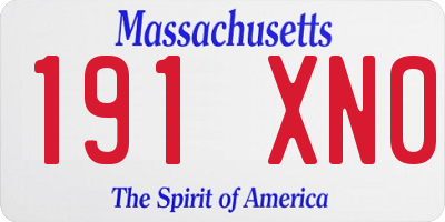 MA license plate 191XN0