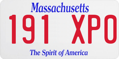 MA license plate 191XP0