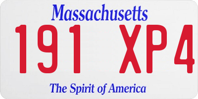 MA license plate 191XP4