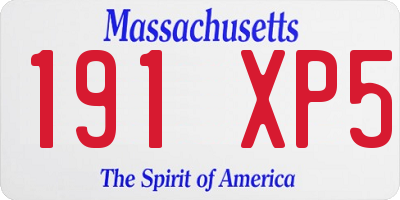 MA license plate 191XP5
