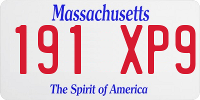 MA license plate 191XP9