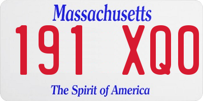 MA license plate 191XQ0